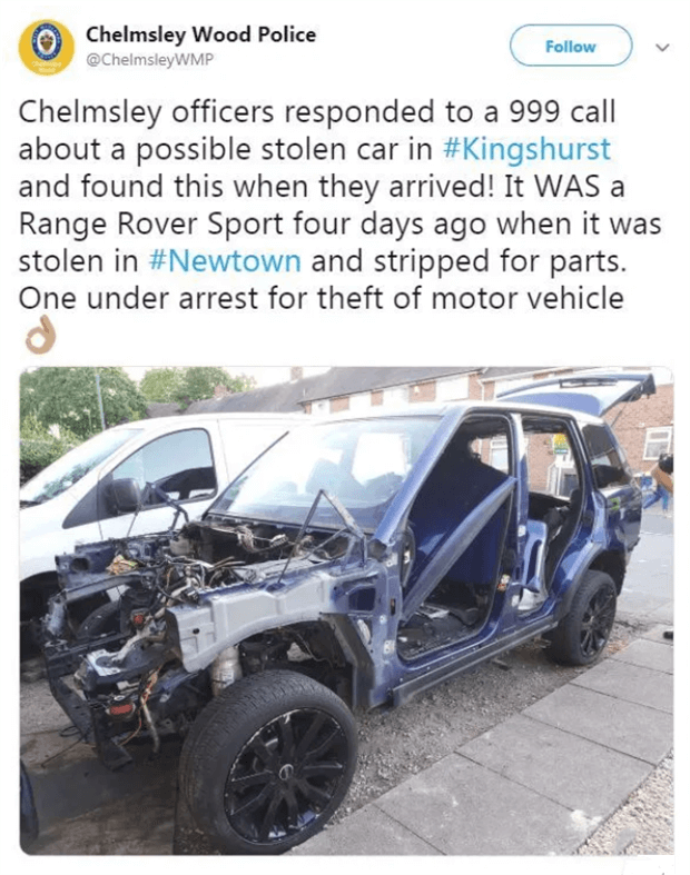Chelmsley Police Tweet